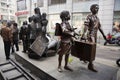 Kindertransport monument or Trains to Life Trains to Death statue bronze to memorial of WW2 at Friedrichstrasse Station on