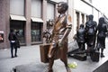 Kindertransport monument or Trains to Life Trains to Death statue bronze to memorial of WW2 at Friedrichstrasse Station on