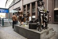 Kindertransport monument or Trains to Life Trains to Death statue bronze to memorial of WW2 at Friedrichstrasse Station on