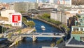 Panoramic view of Berlin city with Spree river