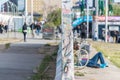 BERLIN, GERMANY - September 26, 2018: Sagacious perspective of a Wall division near the Banks of the Spree River and the