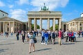 Tourists are at famous Brandenburg Gate, Berlin, Germany Royalty Free Stock Photo