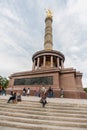 BERLIN, GERMANY - SEPTEMBER 25, 2012: Victory Column in Berlin, Germany with tourists and local people. Siegessaule Royalty Free Stock Photo