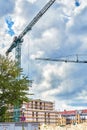 View to a construction site where new residential buildings are being built Royalty Free Stock Photo