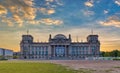 Berlin Germany, sunrise city skyline at Reichstag Royalty Free Stock Photo