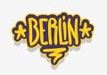 Berlin Germany Urban Label Sign Logo Hand Drawn Lettering for t shirt or sticker Vector Image