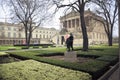 Berlin, Germany - View of the garden in front of the Art National Gallery in Berlin Royalty Free Stock Photo
