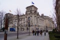 Berlin, Germany: the Reichstag building, house of the German Parliament, in Winter Royalty Free Stock Photo