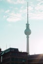 Berlin, Germany - 06.09.18. View of Berlin`s tv tower Royalty Free Stock Photo