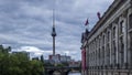 Berlin, Germany - View towards Berlin TV tower from Monbijou Bridge