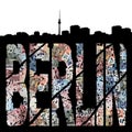 Berlin grunge text with skyline Royalty Free Stock Photo