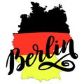 Berlin hand drawn lettering. Vector lettering illustration isolated on white. Template for Traditional German