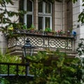 Berlin house balcony facade closeup Royalty Free Stock Photo