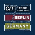 Berlin typography design tee for t shirt print and other uses