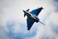 BERLIN - JUN 2, 2016: Special painted German Air Force Eurofighter Typhoon in a flying display at the Berlin ILA Airshow Royalty Free Stock Photo