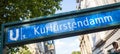 Berlin kurfuerstendamm ubahn sign Royalty Free Stock Photo