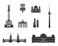 Berlin landmark icon set