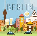Berlin Landscape Vector Illustration Royalty Free Stock Photo