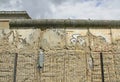 Berlin leftover of the historical concrete wall Royalty Free Stock Photo
