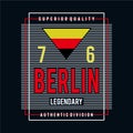 Berlin typography graphic design tee for t shirt.