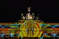 Berlin light show 2018 elephant on the Brandenburg gate in City Center Berlin Germany