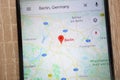 Berlin location on Google Maps displayed on a modern smartphone Royalty Free Stock Photo