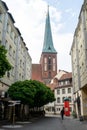 The St. Nikolai-Kirche St. Nicholas Church and Nikolaiviertel Nicholas Quarter in the historic center of the city