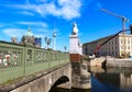 Berlin Mitte with TV Tower, Cathedral and Berlin Palace reconstruction site as seen from Spree river Royalty Free Stock Photo