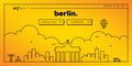 Berlin Modern Web Banner Design with Vector Linear Skyline Royalty Free Stock Photo