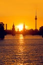 Berlin oberbaumbruecke sunset