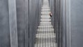 BERLIN - OCTOBER 18, 2016: Being lost at the Memorial to the Murdered Jews in Berlin