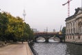 BERLIN - OCTOBER 18, 2016: The Bode museum with a view to the Monbijou park.