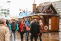 Berlin, October 03, 2017: Celebrating the Oktoberfest. People walk on the street market on the famous Alexanderplatz