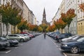 BERLIN - OCTOBER 19, 2016: Man on a bike riding down a street