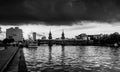 BERLIN - OCTOBER 19, 2016: OberbaumbrÃÂ¼cke bridge seen from East