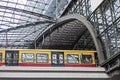 Berlin overground metro train on a rainy Royalty Free Stock Photo