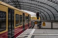 Berlin overground metro train on a rainy Royalty Free Stock Photo