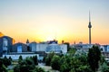 Berlin Panorama. Sunset areal shot