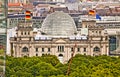 Berlin panoramic aerial view with the Bundestag building