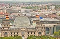 Berlin panoramic aerial view with the Bundestag building