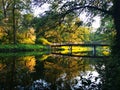 Berlin park view with reflection