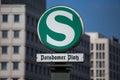 Berlin potsdamer platz sbahn sign Royalty Free Stock Photo