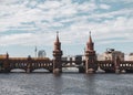 Berlin red tower Oberbaum bridge