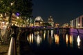 Berlin Reichstag and Spree river at night