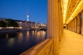 Berlin River Spree with columns and TV Tower Royalty Free Stock Photo