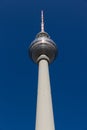 Berlin's television tower seen from its base