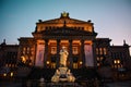 Berlin Schiller Monument and Concert Hall (Konzerthaus) in Gendarmenmarkt - Germany Royalty Free Stock Photo