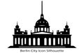 Berlin silhouette skyline. Germany Berlin vector city, german linear architecture, buildings