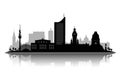 Berlin silhouette vector illustration isolated on white background with shadow 3d vector