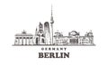 Berlin sketch skyline. Berlin, Germany hand drawn vector illustration